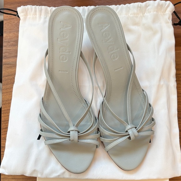 Aeyde Shoes - Aeyde Light neutral misty “napa” color  Abby heels